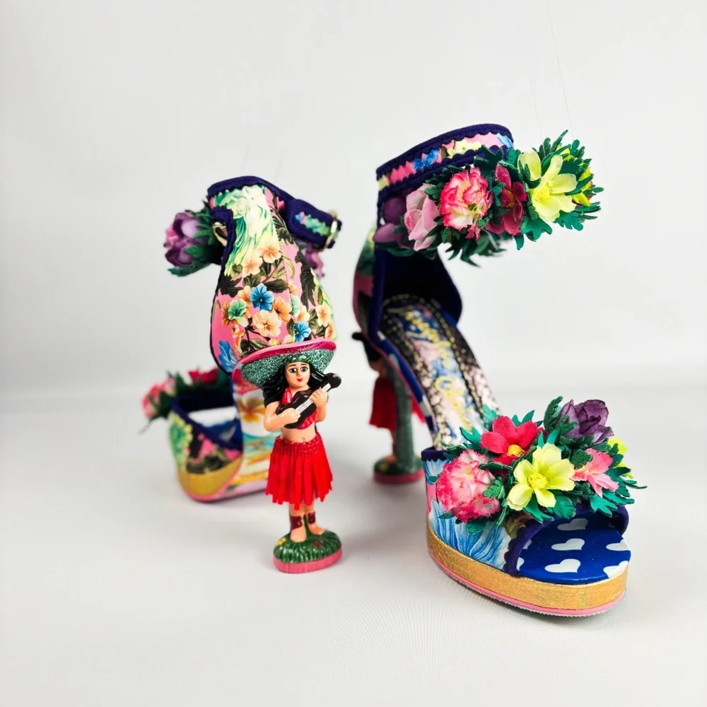 Irregular Choice Hono Lulu Heels | Hula Girl Heel Shoes | Tropical Floral - Picture 3 of 5